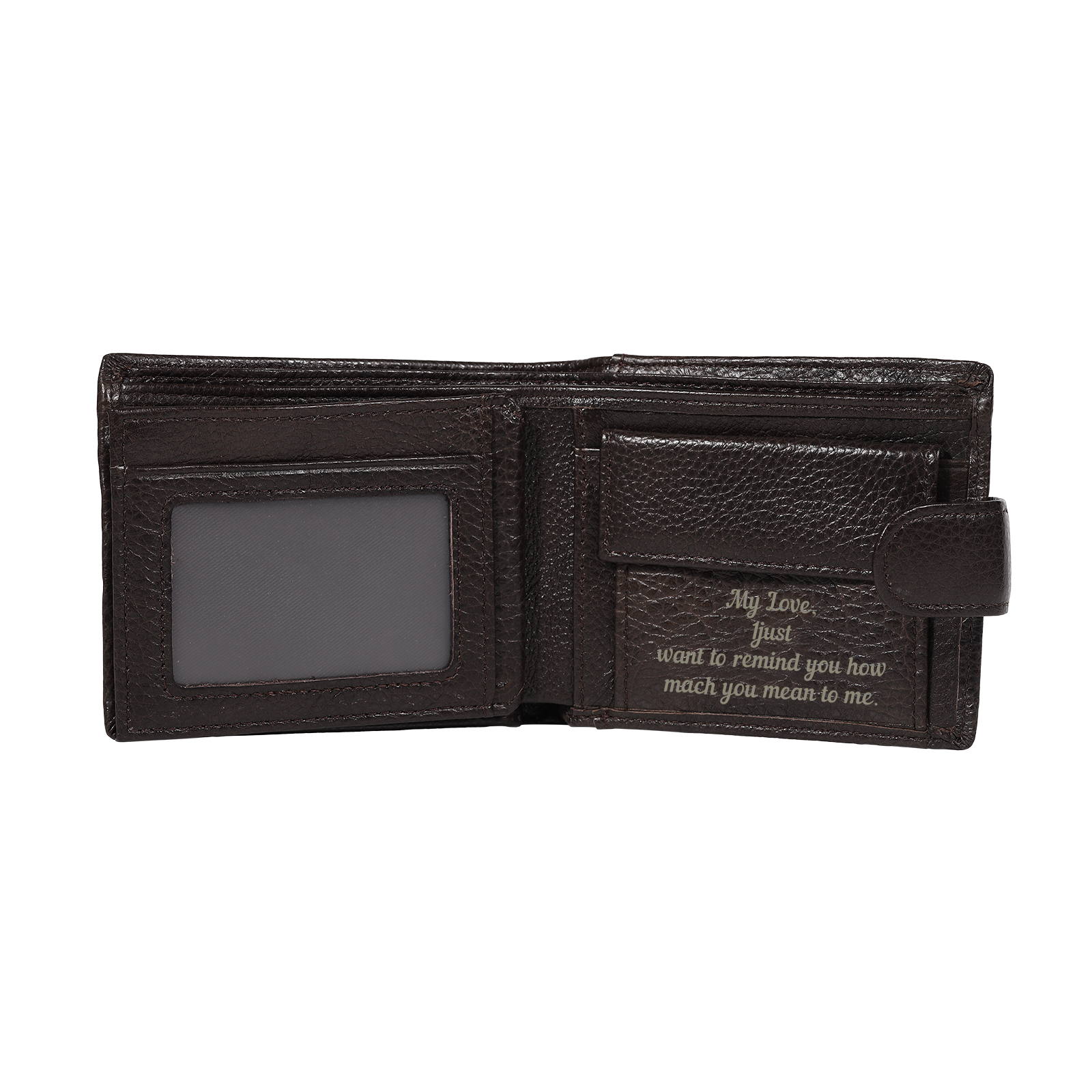 Personalized Leather RFID Blocking Bifold Wallet for Men with Snap Closure Name or Initials Engraved