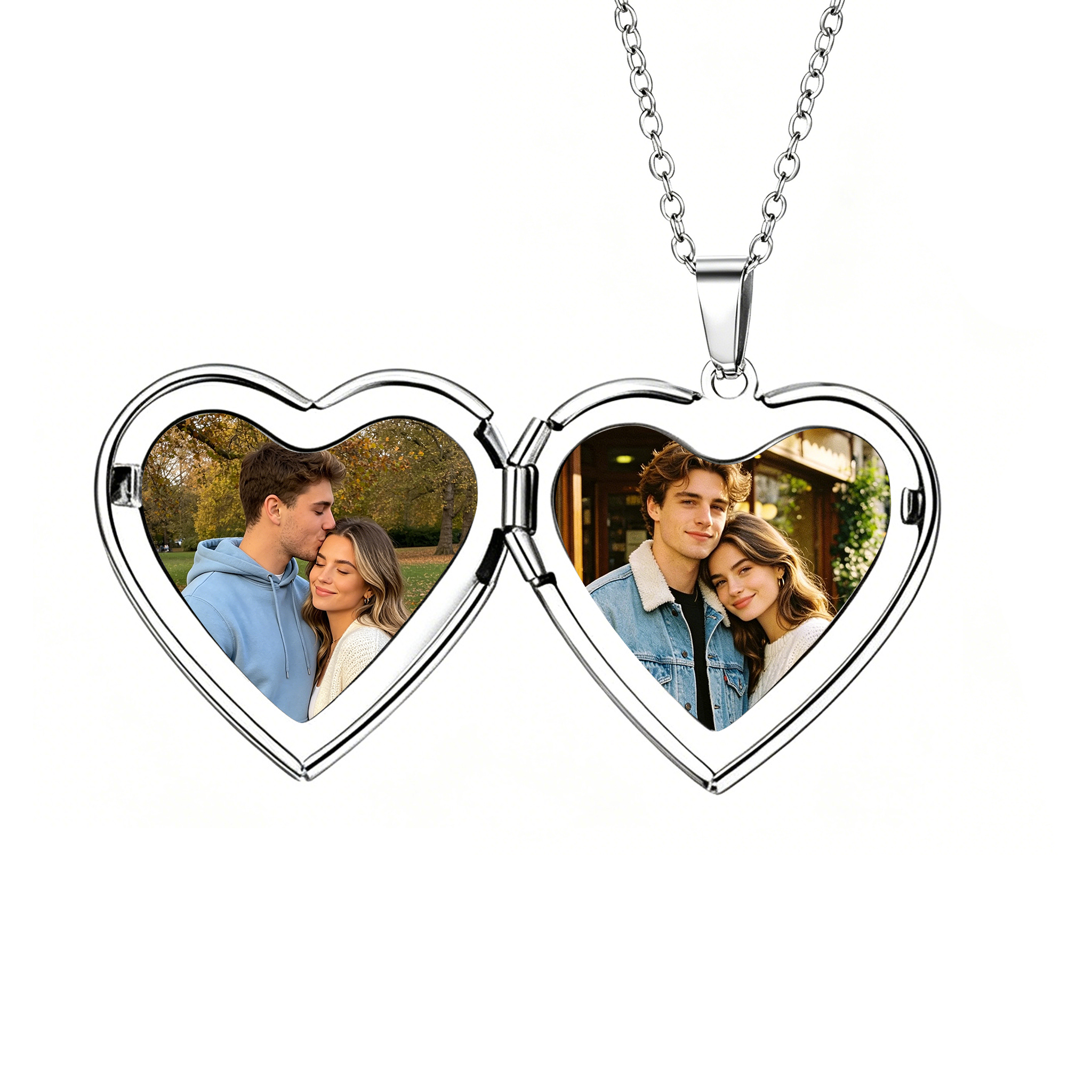 Personalized Heart Locket Necklace NFC Engraved Name