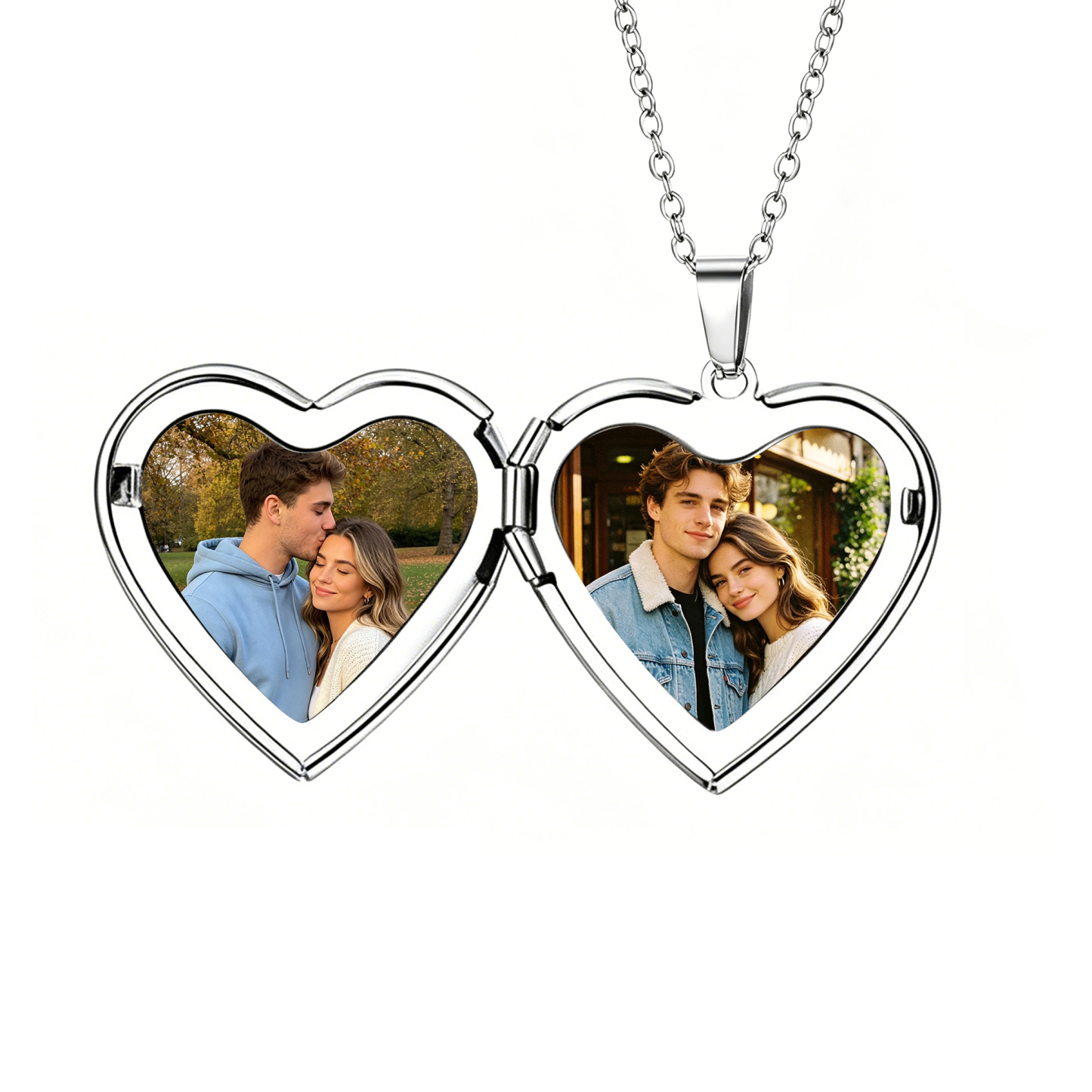 Personalized Heart Locket Necklace NFC Engraved Name