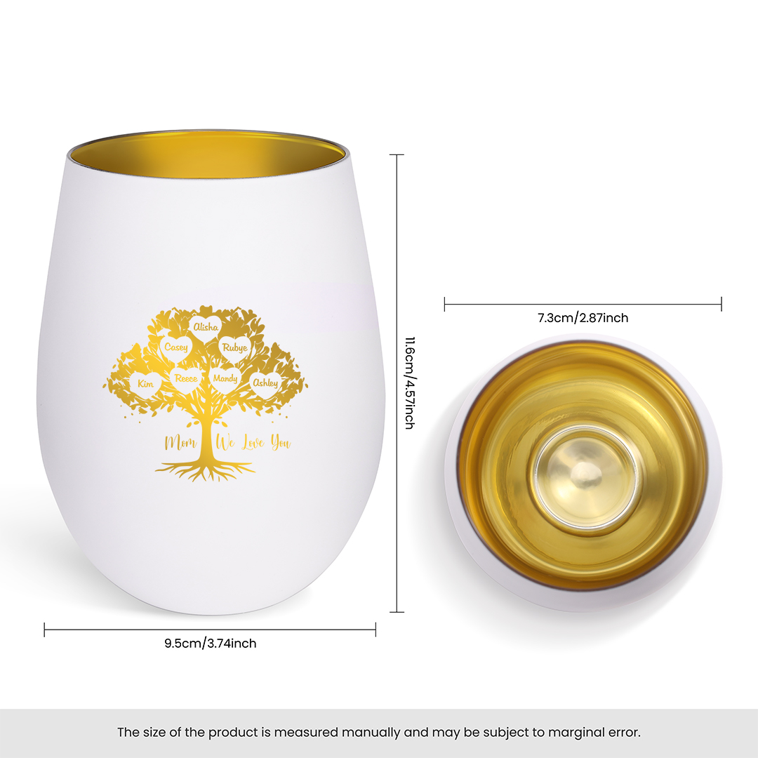 Personalized glass candle holder with family tree custom with up to 10 names