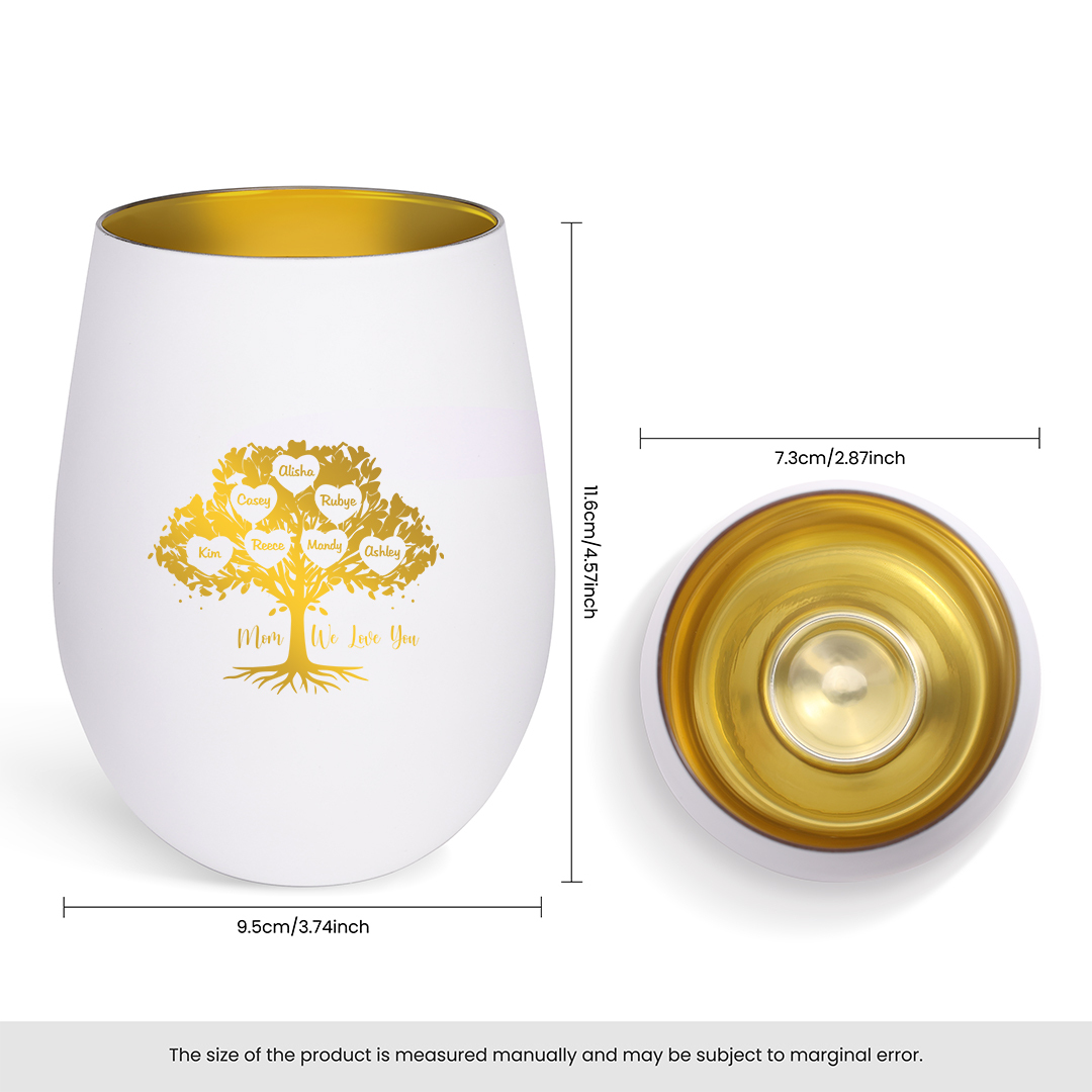 Personalized glass candle holder with family tree custom with up to 10 names