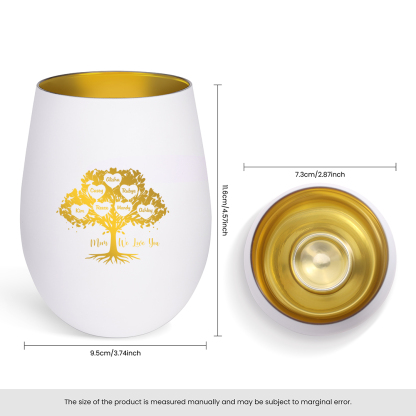 Personalized glass candle holder with family tree custom with up to 10 names