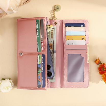 Personalized Pink Women Wallet with 1-6 Kids Names This Mom Is Loved By