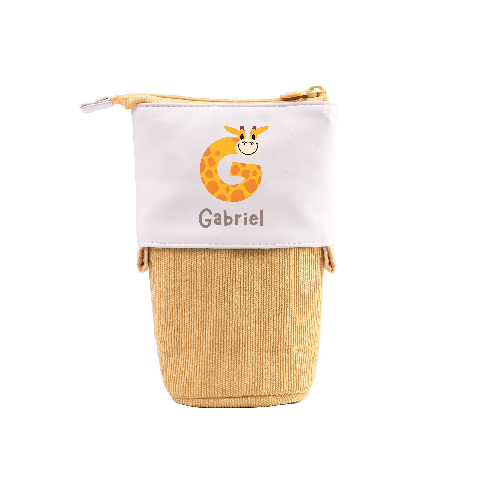 Personalized Pencil Case Custom Name & Letter Animals Pen Pouch Back To School Gift for Kids