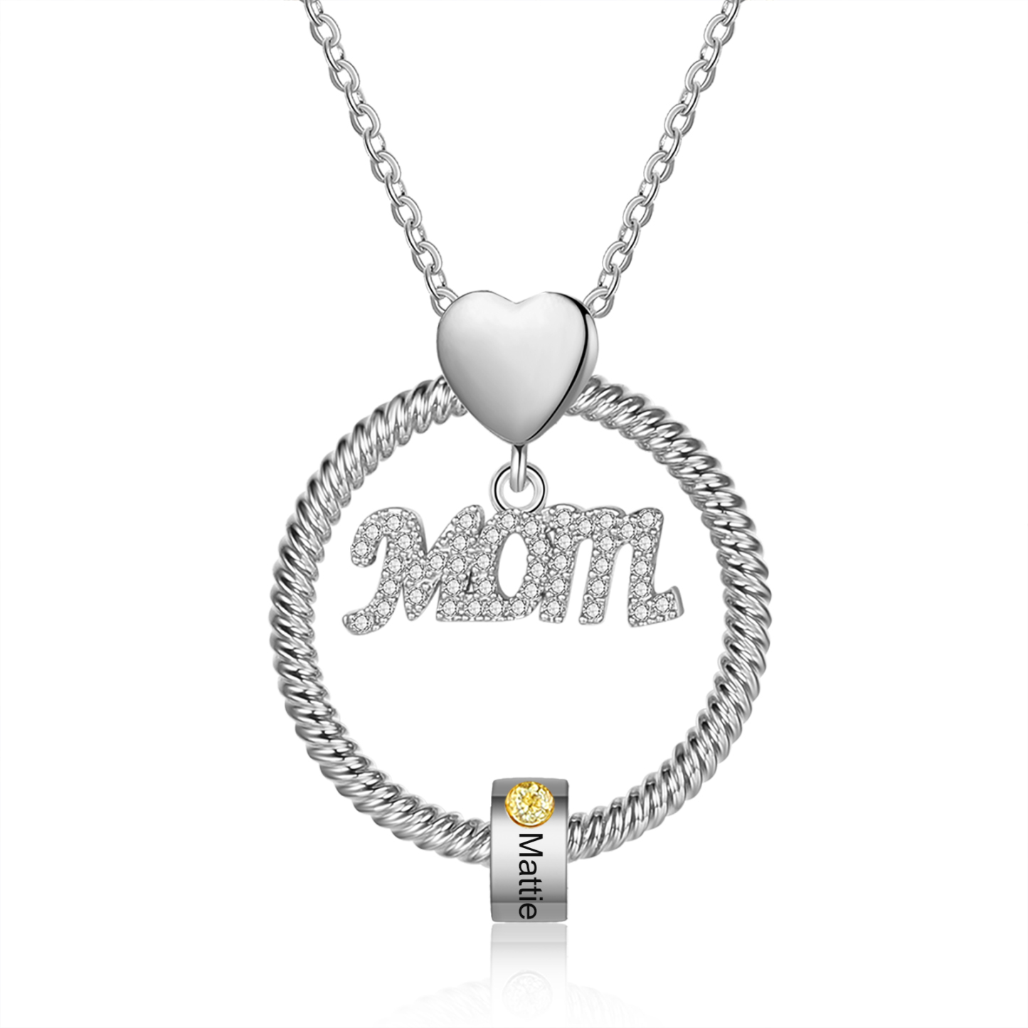 1 Name-Personalized Mom Necklace Set With  Premium Custom Necklace With 1 Birthstones Engraved Names Gift For Mother