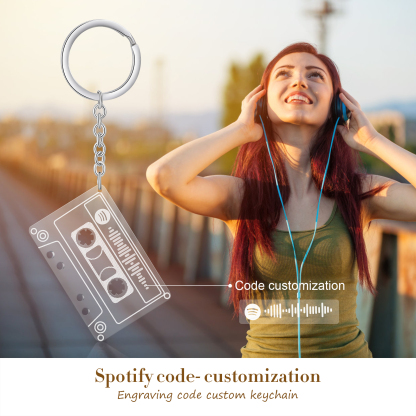 Personalized Music Spotify Code Keychain Gifts For Her