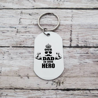 1-3 Names-Personalized Dad's Football Team Fift Keychain Custom Names Gift For Dad