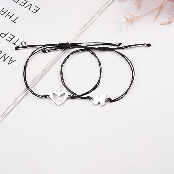 2 Pcs Butterfly Bracelet Set with Gift Card Adjustable Bracelets "You Are Loved"Back to School Gifts for Kids