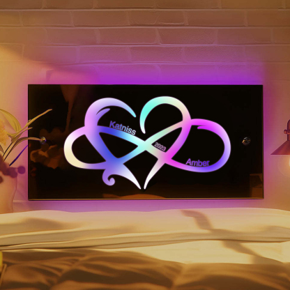 Personalized 2 Names And 1 Text Couple Name Mirror Led Light Custom Lu
