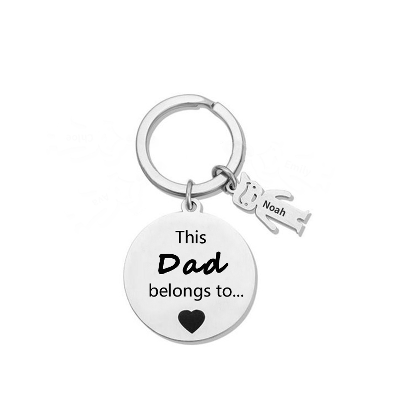 1 Name - This Mom Belongs to... Customized Keychain with Name and Text
