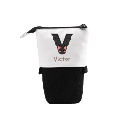 Personalized Pencil Case Custom Name & Letter Animals Pen Pouch Back To School Gift for Kids