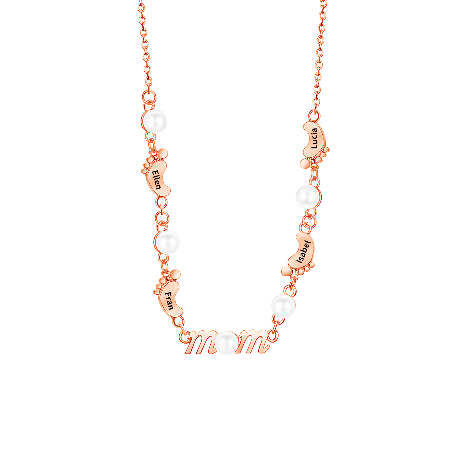 4 Names - Personalized Exquisite Pearl Necklace Supports Customized Name Necklace Gifts for Mom