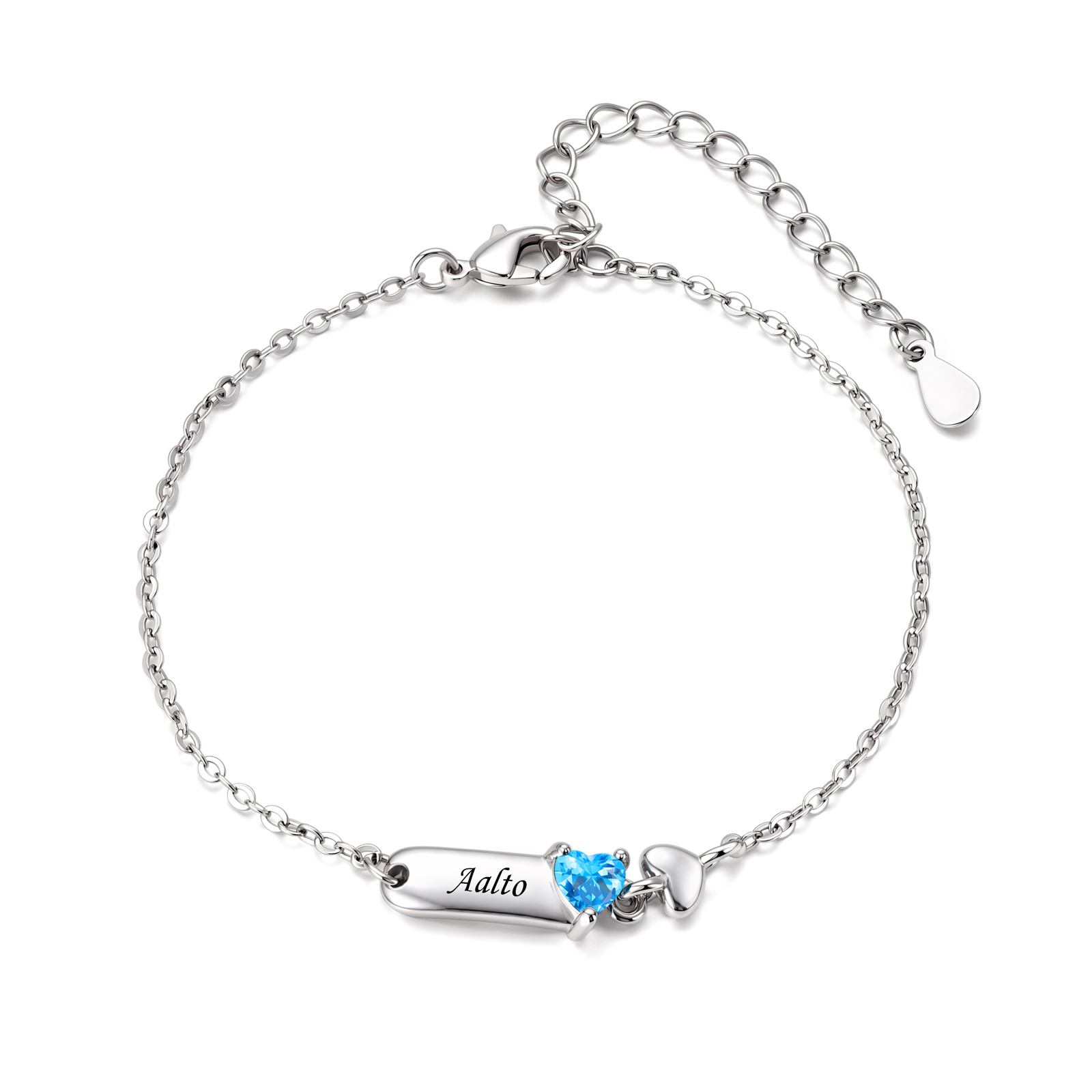 Personalized Birthstones Bracelet Customized With 1-6 Names and Heart-Shaped Birthstones – Delicate Gift for Mom or Grandma, Birthday and Valentine’s Day Gift for Mom and Wife | Jessemade