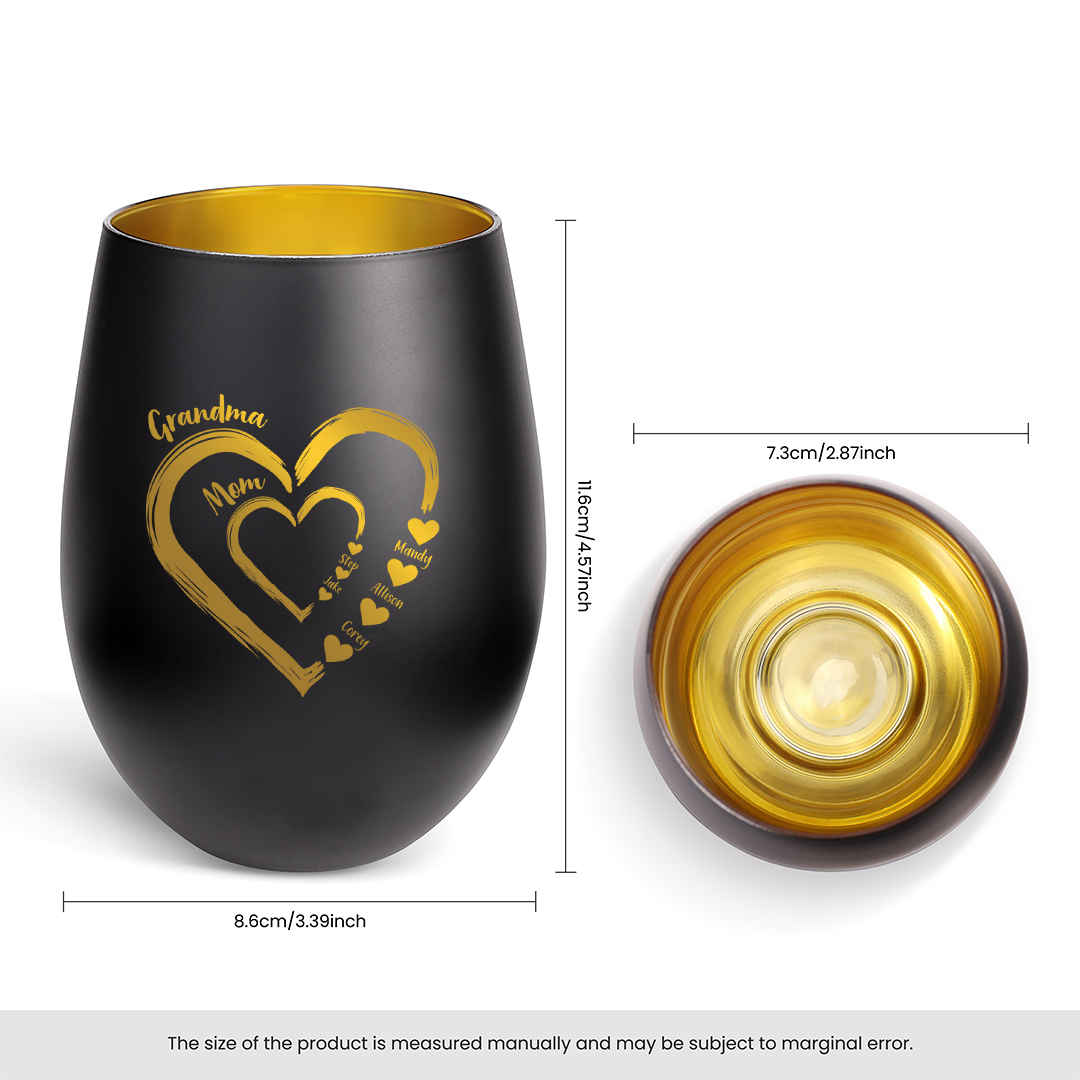 Personalized Glass Candle Holder Heart Print Custom With 2–18 Names Family Gift For Grandma Or Mom