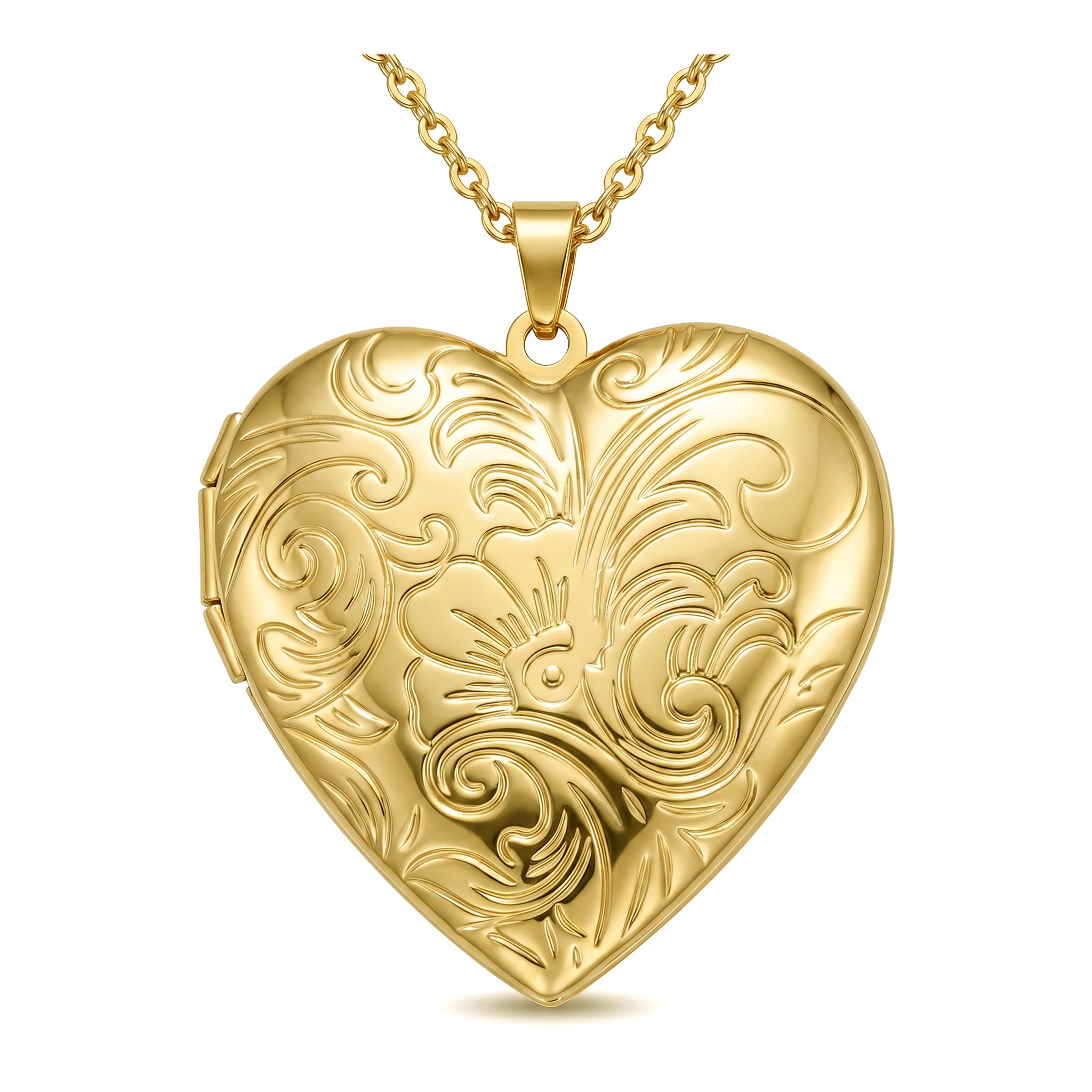 Personalized Heart Locket Necklace Custom with 2 Photos and NFC for Women