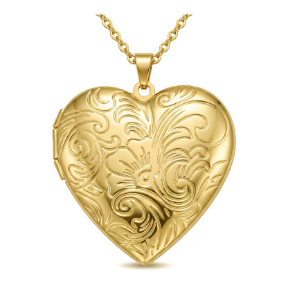 Personalized Heart Locket Necklace Custom with 2 Photos and NFC for Women