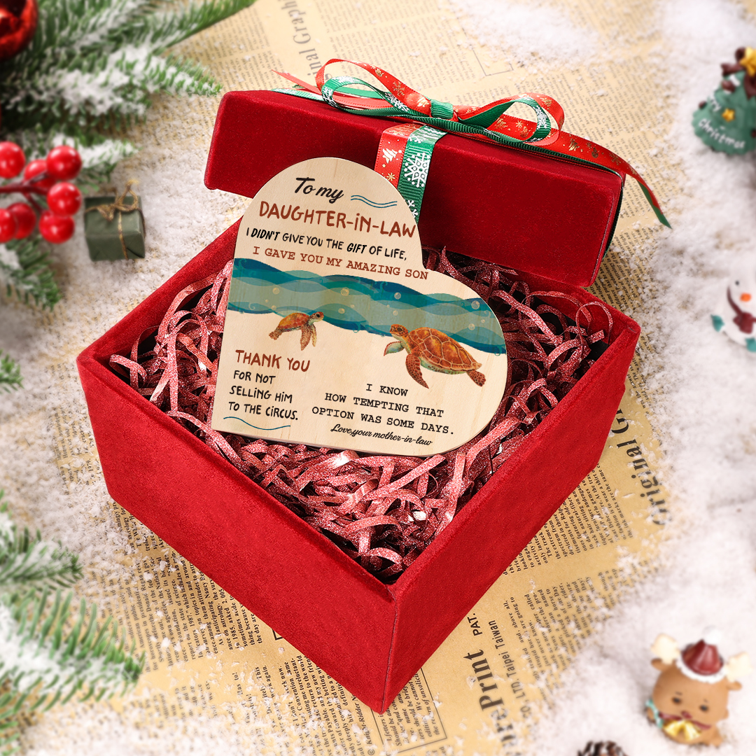 To My Daughter-in-law Wooden Heart Candle Holder "I didn't give you the gift of life" Gifts For Daughter