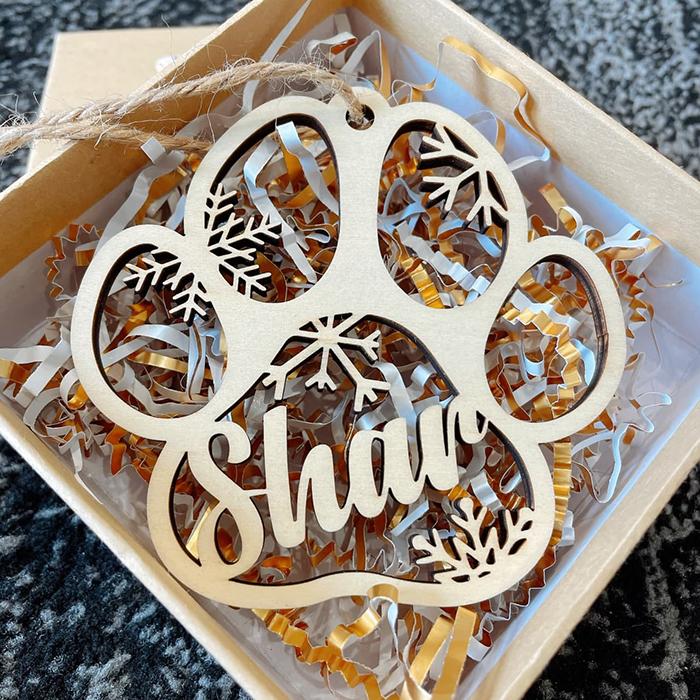 Personalized Pet Gift Custom Paw Ornament Christmas Gift For Family