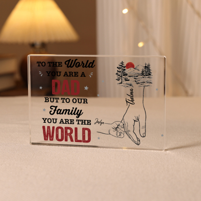 2 Names - Personalized Holding Hands Acrylic  Keepsake Ornament Gift for Dad