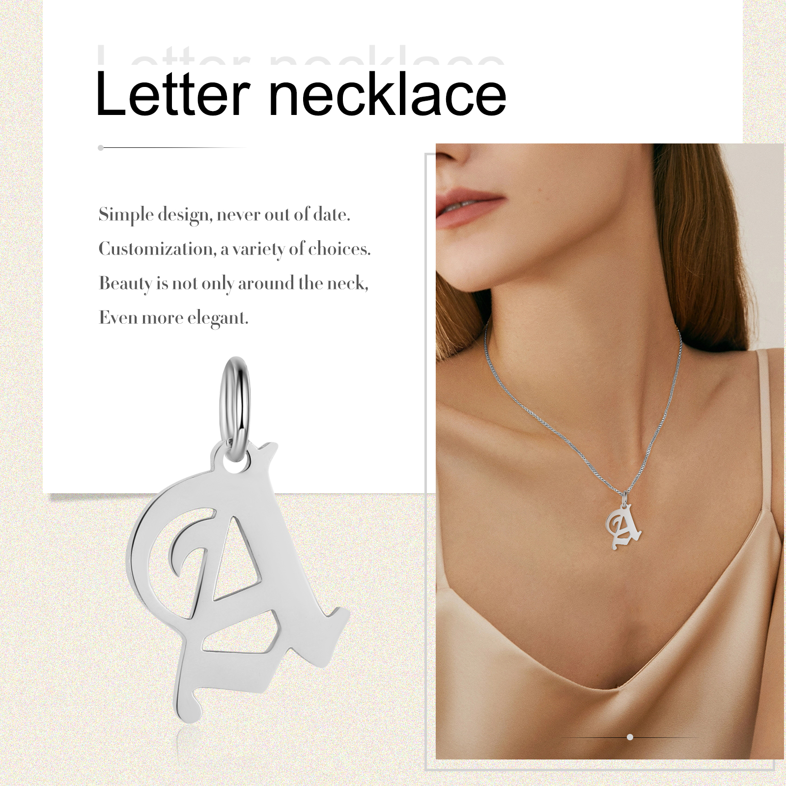 Personalized Letter Necklace Classic Jewelry Gift For Her