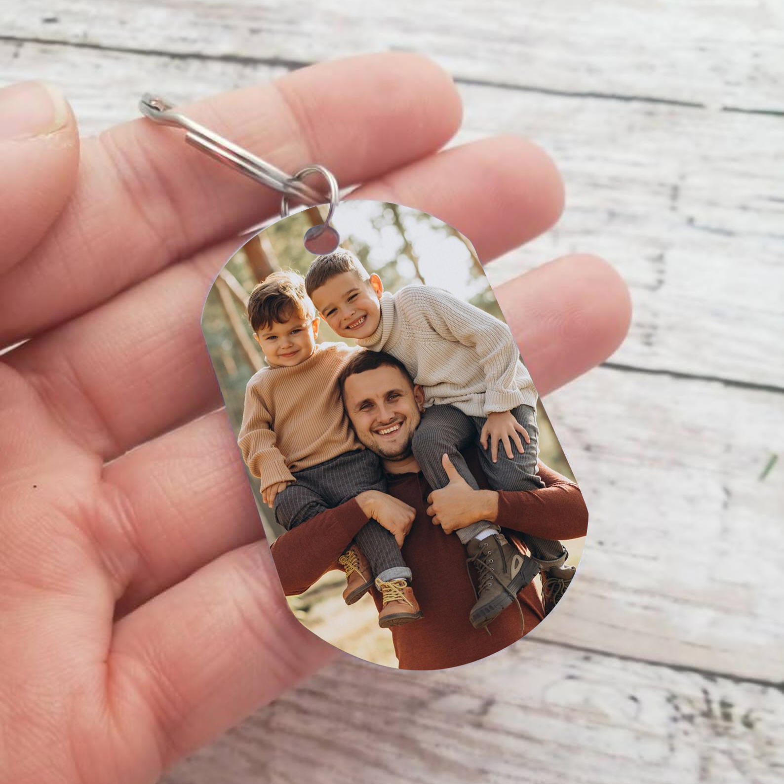 3 Names-Personalized Photo Keychain Gift Customized Name Special Keychain Gift for Dad