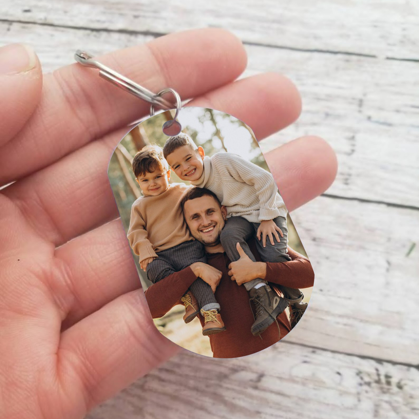 3 Names-Personalized Photo Keychain Gift Customized Name Special Keychain Gift for Dad