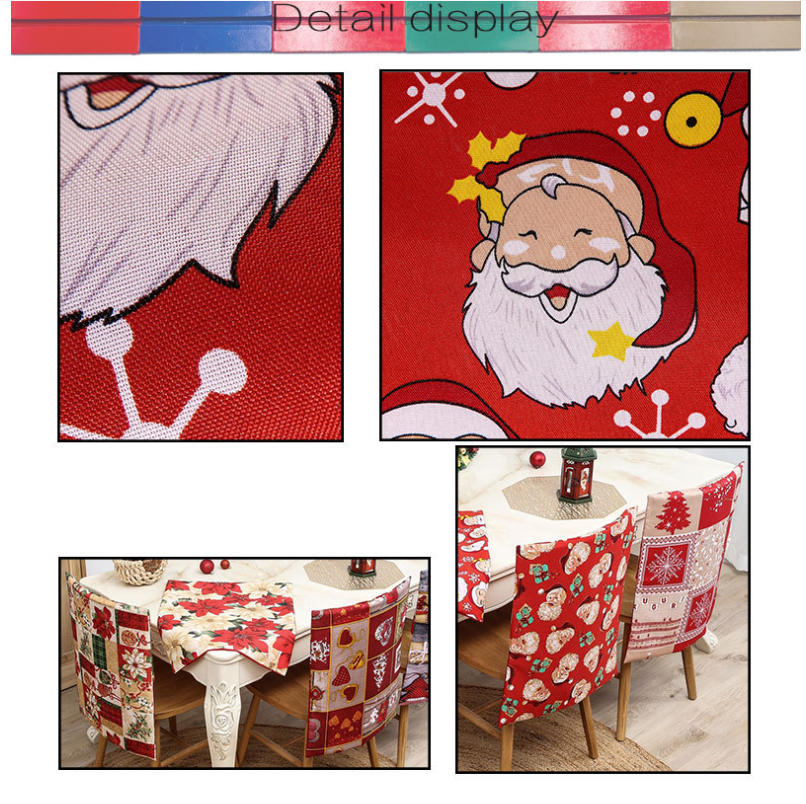 Festive Family Chair Cover with Santa Claus Print Perfect Christmas Gift