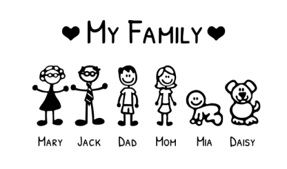 Personalized Family Keychain – Custom Stick Figure Gift for Dad, Mom, or Grandparents