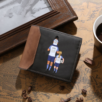 Personalised Football Family Leather Men's Wallet With Various Designs Gift For Him