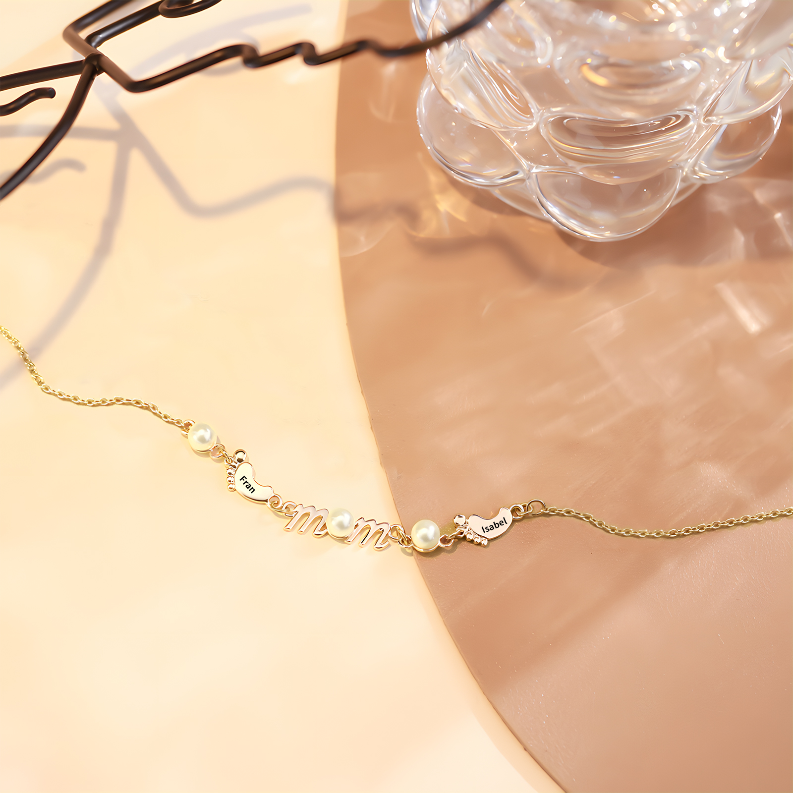 2 Names - Personalized Exquisite Pearl Necklace Supports Customized Name Necklace Gifts for Mom