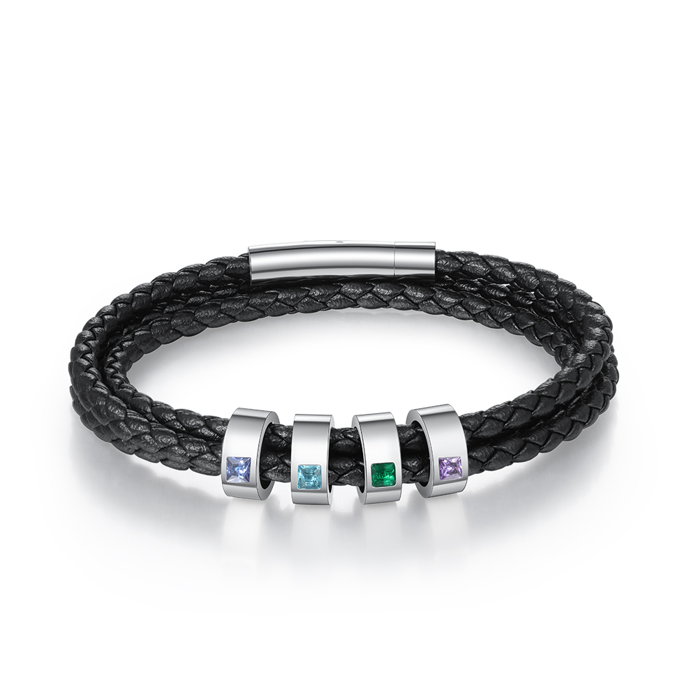 Father's day Personalized 4 Beads Men's Bracelets For Him