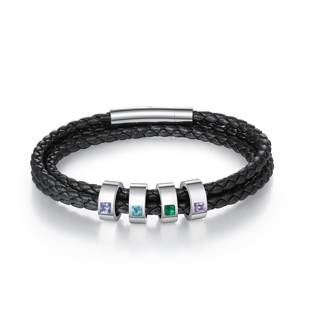 Father's day Personalized 4 Beads Men's Bracelets For Him