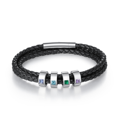 Father's day Personalized 4 Beads Men's Bracelets For Him