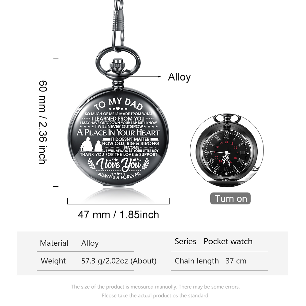 So Much Of Me Is Made From What I Learned From You, Personalized Pocket Watch Gifts for Father