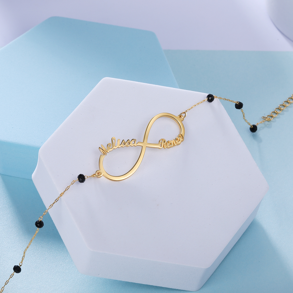 Personalized Infinity Bracelet Custom 2 Names Bracelet Gift For Women | Jessemade