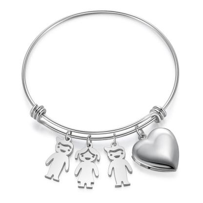 Personalized Heart Photo Locket Bracelet Custom Photo Bracelet Gifts For Mother