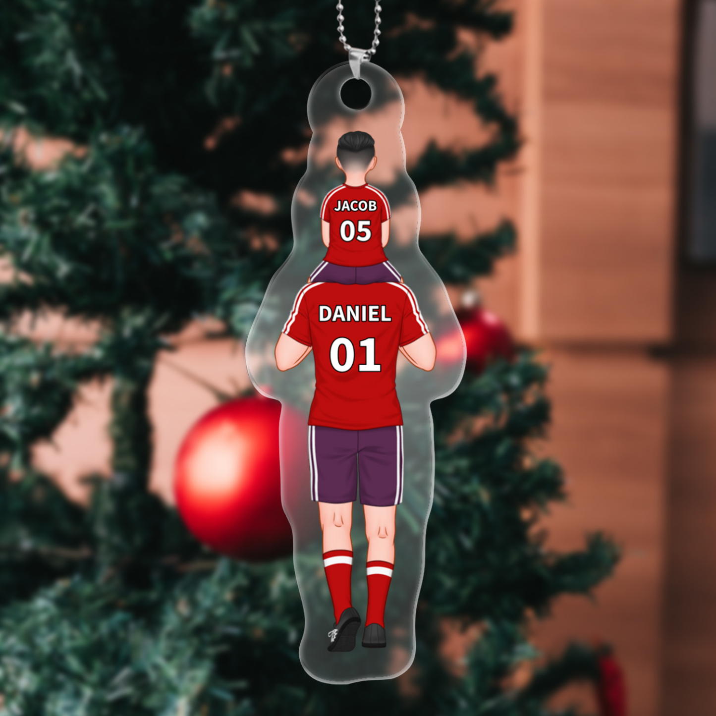 1-3 Names-Personalized Dad's Football Team Keychain Custom Names Gift For Dad