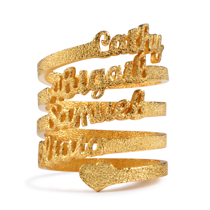 Personalized Family Name Ring Custom 4 Names Gifts For Women | Jessemade