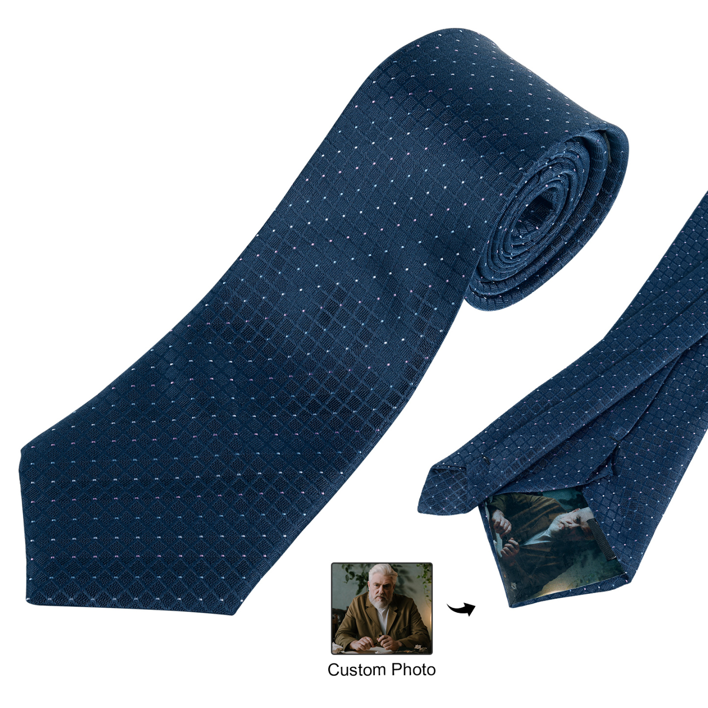 Happy Father's Day Tie with Customizable Photo for Dad
