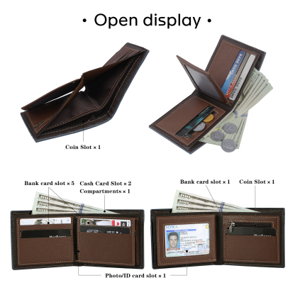 Personalized Name Leather Men's Wallet With Card Slot Engraved Name & Letter & Photo Christmas Gift For Him | Jessemade