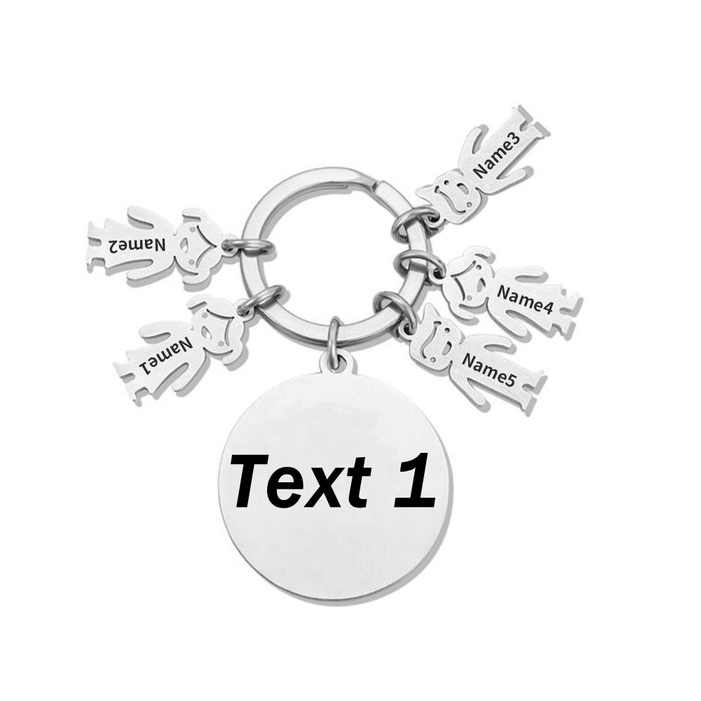 5 Names-Mom Belongs to...Custom Keychain with Name & Text