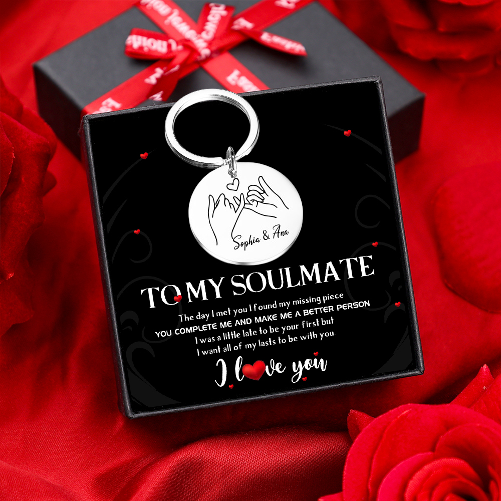 Personalized Text Keychain Gift Custom Special Keychain Set With Gift Box Gift For Friends/Couple