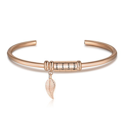 4 Names Leaf Beaded Bracelet Three Colors Exquisite Bracelet Gift for Her