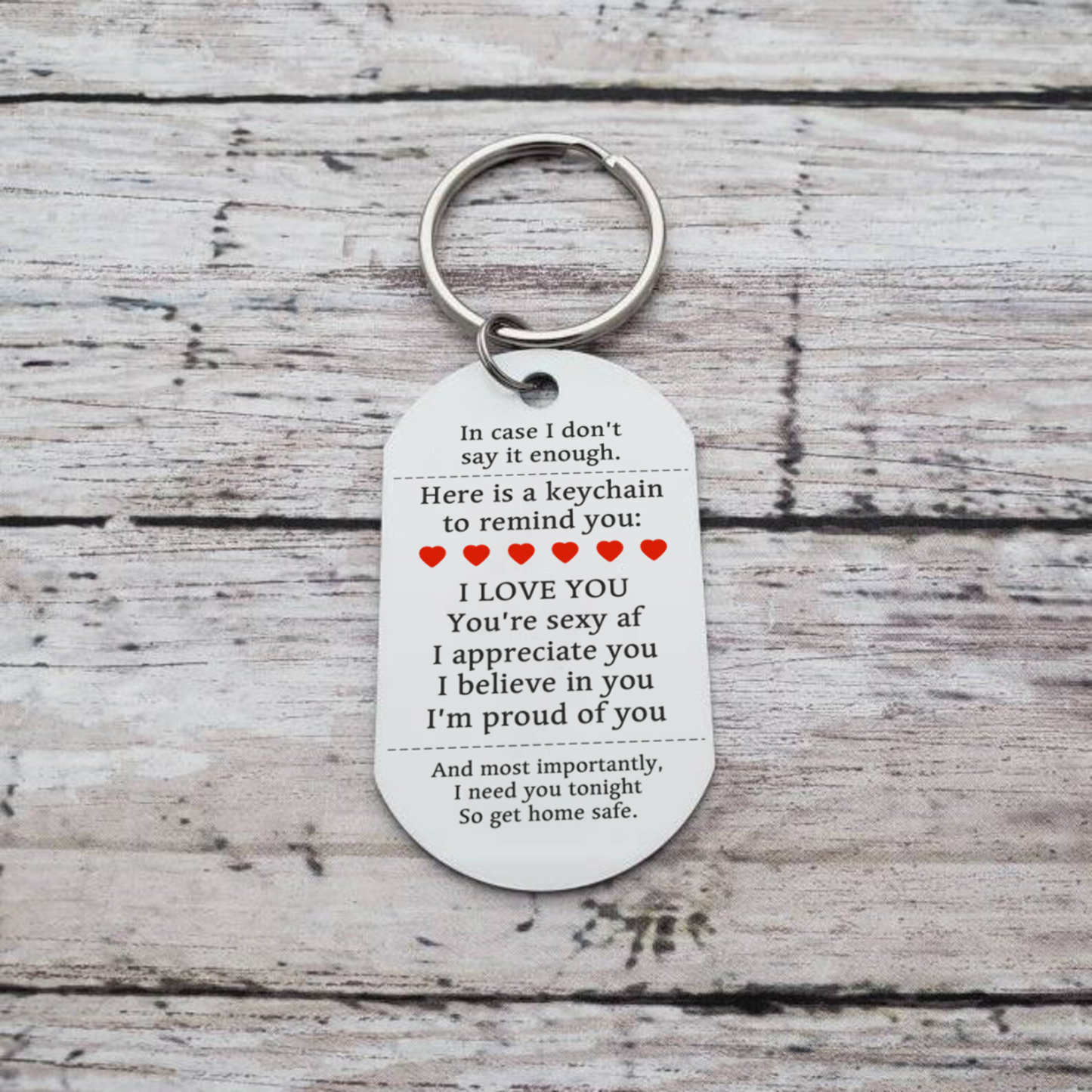 Personalized Couple Keychain Custom 2 Names Keyring "Get Home Safe" Stainless Steel Keychain