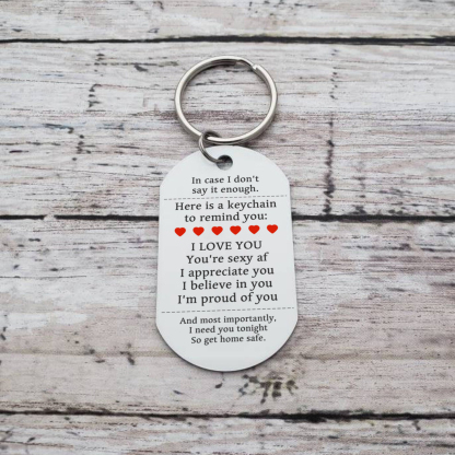 Personalized Couple Keychain Custom 2 Names Keyring "Get Home Safe" Stainless Steel Keychain