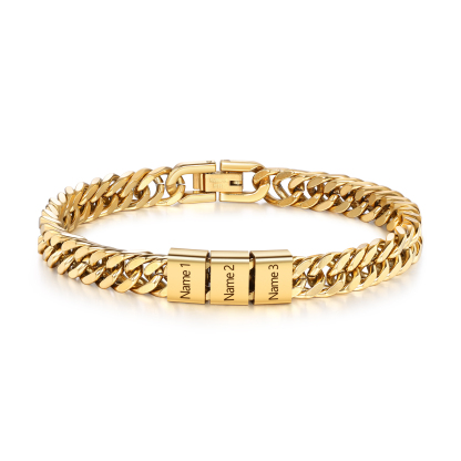 Personalized Name Bracelet for Men with Custom Engraving Gift for Grandpa | Jessemade