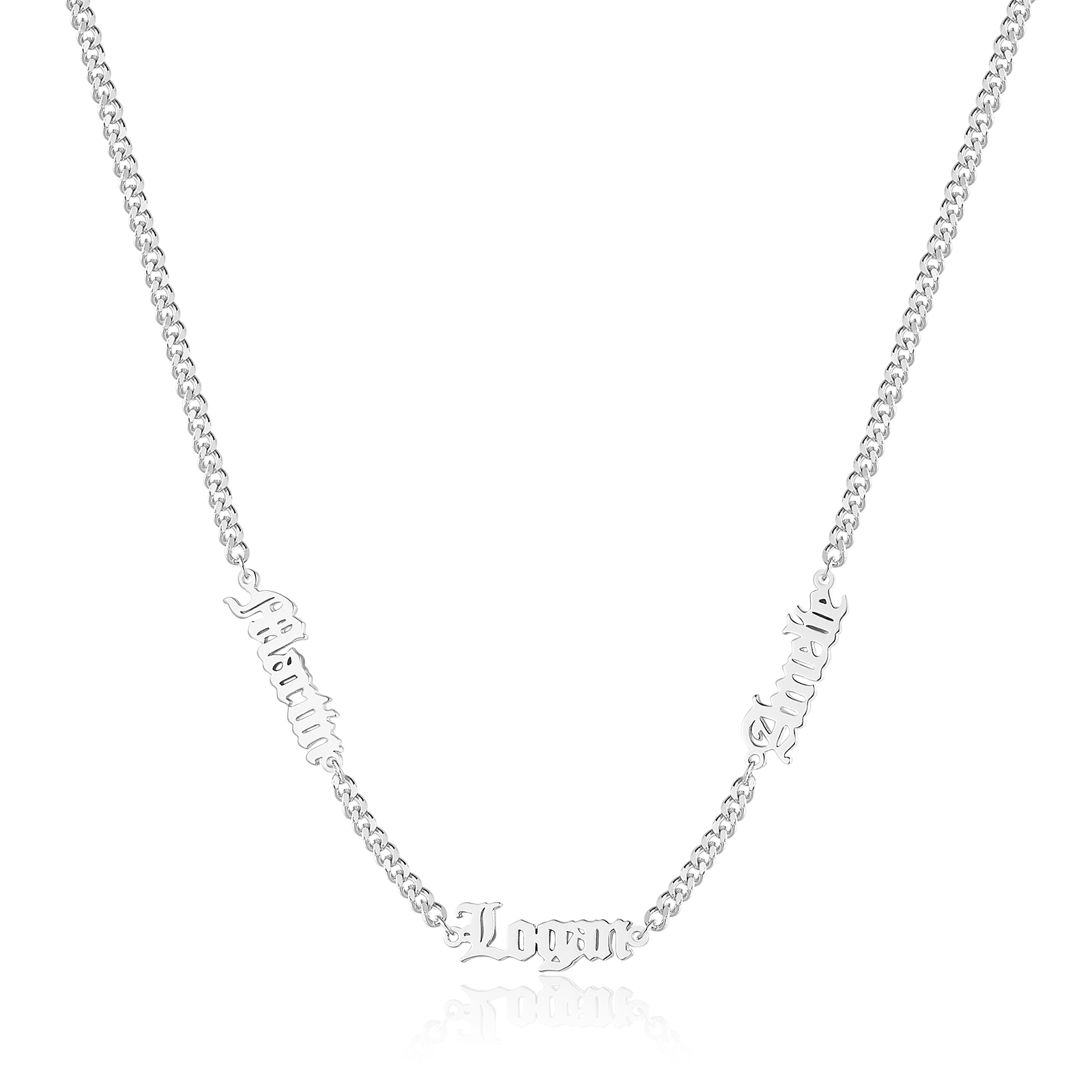 Personalized Gothic Men's Necklace with 1-5 Names