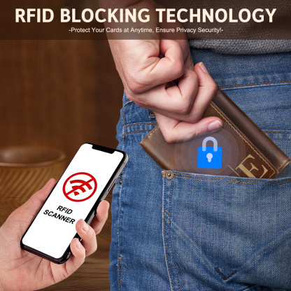 Personalized Genuine Leather Wallet With RFID Protection Trifold Custom With Initials And Name