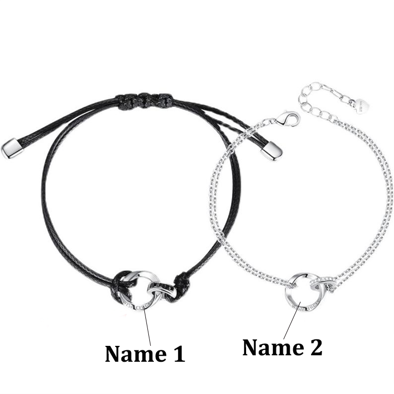 Personalized Couple Bracelets Custom Names Matching Bracelet Love Gifts