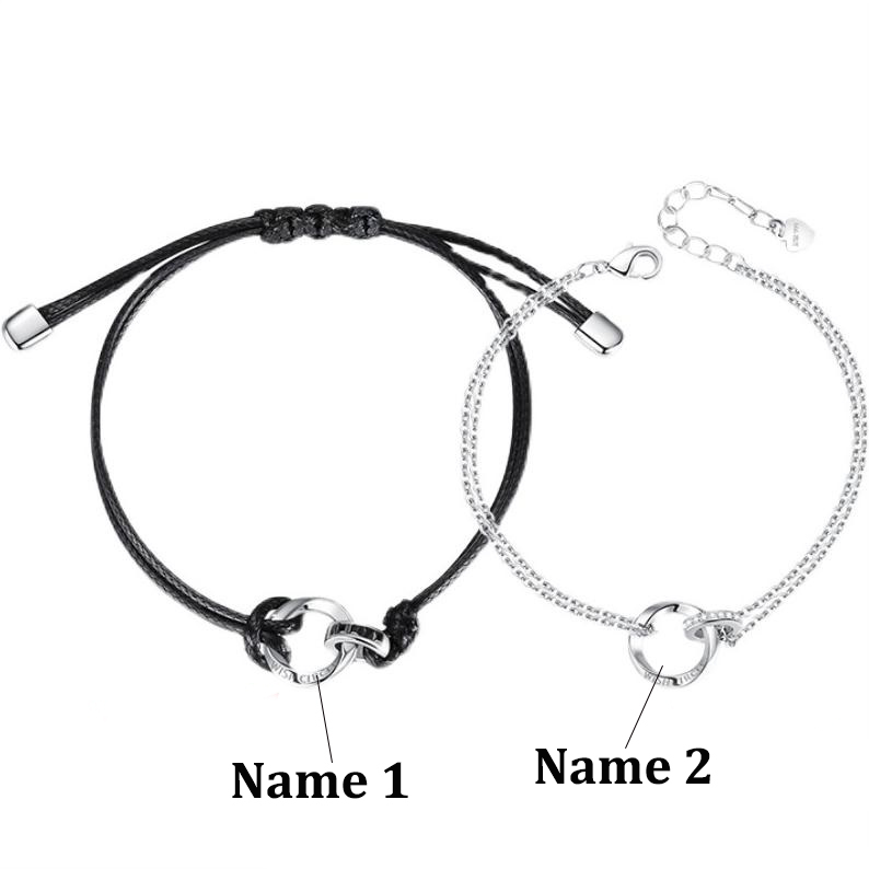 Personalized Couple Bracelets Custom Names Matching Bracelet Love Gifts